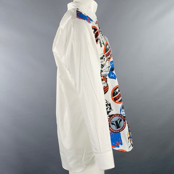 M Star Wars White Multi Color Print Cotton Long Sleeve Shirt - Picture 4 of 6